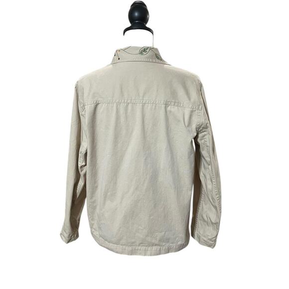 VTG Y2K Tantrums Tan & Multicolored Floral Embroidered Lightweight Jacket L - Picture 7 of 8